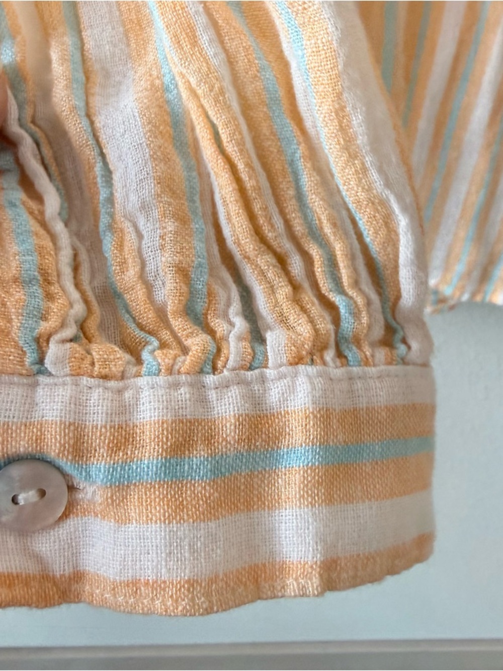 Rails Clio Linen Blend Shirt Button Down Clementine Stripe Women’s XS - Picture 9 of 13